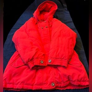 Vintage Eddie Bauer Parka Mens Large‎ Red Coat Down Feathers Outdoor Winter